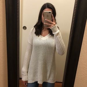 Aerie Braided Back V-Neck Sweater